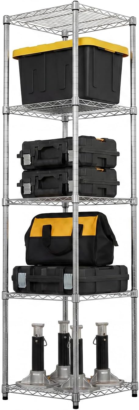 SafeRacks NSF 5-Tier Heavy Duty Steel Wire Shelves (18"x18"x72")