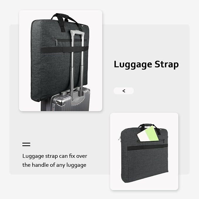 MATEIN Garment Bags for Hanging Clothes, Large Travel Suit Bag with Strap | Foldable Luggage Bag, Wrinkle-Free, Clothing Suitcase, For Traveling Business Trips, For Men Women, Dark Grey