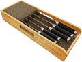 ArtBeek Knife Drawer Organizer Bamboo Insert Dock, 15'' Kitchen Steak Knives Holder Organizers Block for Drawer in Storage Organization