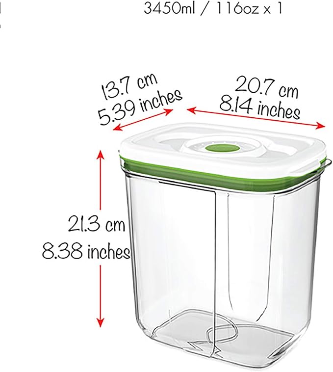 FOSA Reusable Extra Large Vacuum Seal Container - 116.6 oz Food Storage Container (Vacuum Pump Not Included)
