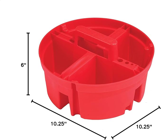 Bucket Boss - Super Stacker Small Parts Organizer, Bucket Organization (15054), Red (Pack of 6)