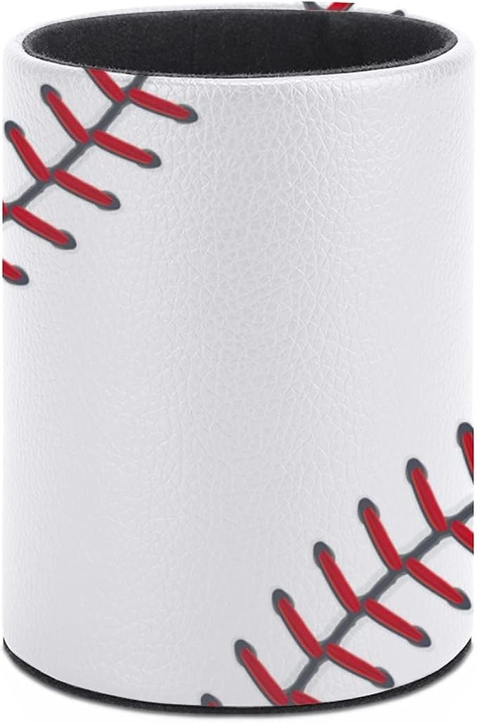 Ball Lace Baseball Pen Holder Pencil Cup for Desk Organizer | Cute Makeup Brush Holder PU Multifunctional Office Suppliesfor Decor Home Classroom School