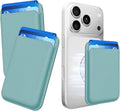 2Pack Magnetic Wallet Cell Phone Card Holder for Phone Case with Mag-Safe, Stronger Magnetic RFID Leather Phone Wallet Stick on Series of iPhone 17/16/15/14/13/12 and Pro/Promax,2-Pack White