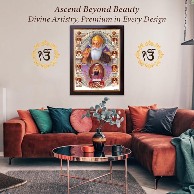 Lord Sikh Guru poster print with frame for Home Decor and Gifting Purpose (229-6)