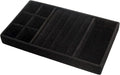 Velvet Jewelry Organizer Trays Black Stackable Jewelry Storage Display Tray with Removable Dividers, 3-in-1