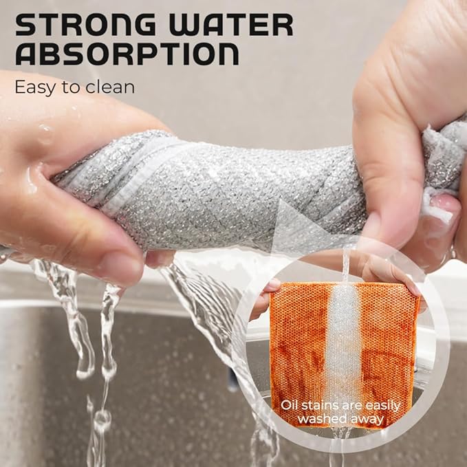 JUDUNA Multipurpose Wire Dishwashing Rags for Wet and Dry, 2024 New Metal Scrubbing Wire Dishwashing Rags Wire Washing Cloth, Wire Miracle Cleaning Cloths Non Scratch Wire Dishcloth (10 PCS)