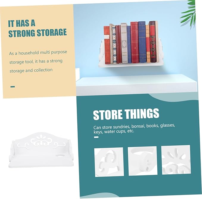 1pc Wooden Wall Storage Rack European Style Set Box Holder Storage Shelving Hanging Organizer Style