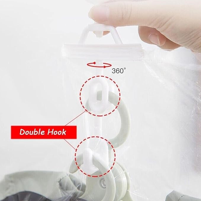 Hanging Vacuum Storage Bags,Space Saver Bags for Clothes,Reusable Clothes Storage Bags,Vacuum Sealer Bag Clothing Bag for Suits Dress Coats,and Jackets,Clothes Compression Storage Bags (110x60cm)