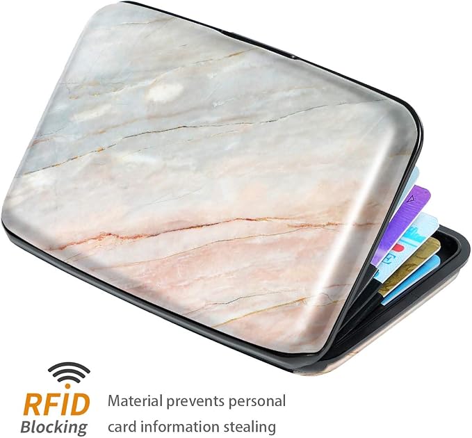Coco Rossi Credit Card Holder RFID Aluminum Small Mini Wallet Women | Metal Wallet, Business Cards Holder, ID Case, Slim Sleeves, Womens Girls Gift, Carry Proof Wallets for Travel, Grey