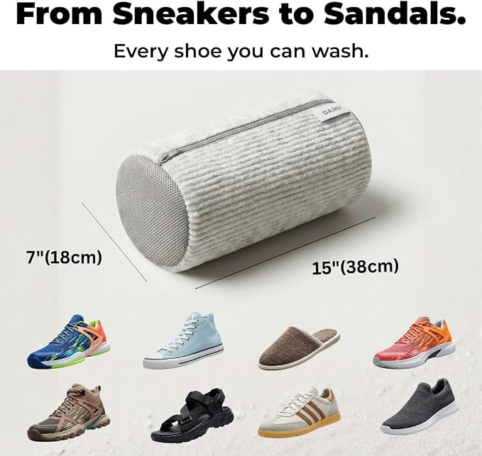 DARU 2-Pack Shoe Washing Machine Bag, Sneaker and Tennis Shoe Laundry Bags | Shoe bag for washing machine, Mesh Protection, Washer & Dryer Safe, Locking Reinforced Zipper, 360 Deep Shoe Cleaner, XL