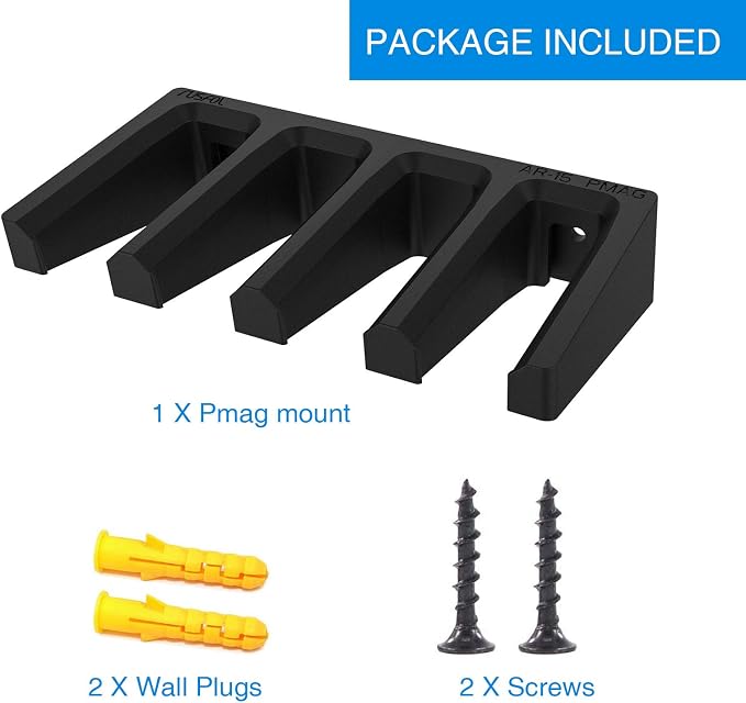 Solid ABS 6X Standard PMAG Wall Mount, Mag Holder, Home Magazine Storage Rack