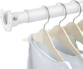 Closet Rods for Hanging Clothes, 17 to 69 Inch Heavy Duty Stepless Adjustable Closet Hanging Rod, 1.3 Inch Diameter Metal Closet Rod for Wardrobes Laundry Bedroom RV, White