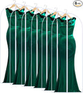 60" Dress Bags for Gowns, 6 Packs All Clear Garment Bags for Hanging Clothes, Plastic Waterproof Dress Cover, Long Dress Bag with Zipper for gown, winter long coats,Uniforms, dance costume