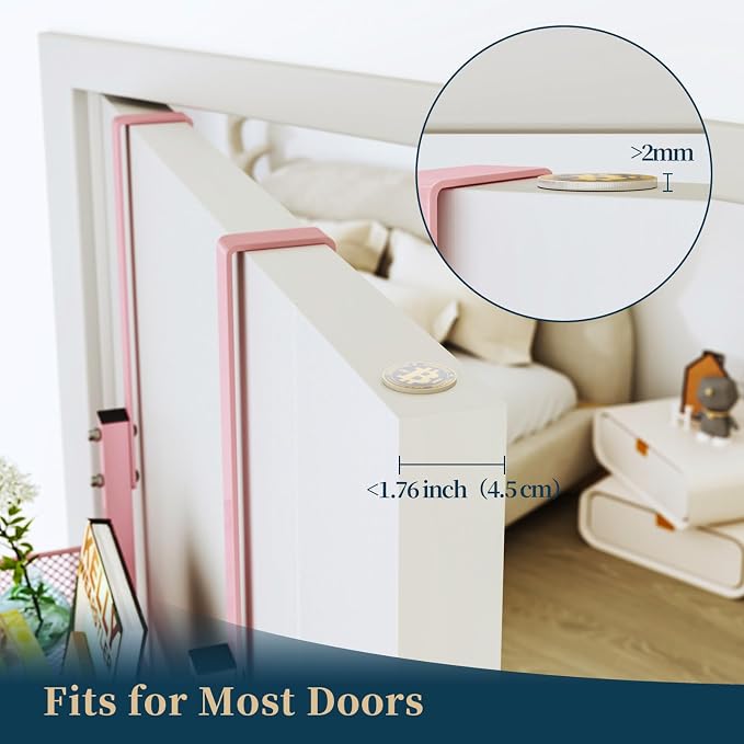 Consumest Over The Door Hooks Organizer - 4 Tier Door Coat Rack with 3 Baskets and 12 Hooks, Stainless Steel Towel Hanger for Bedroom, Bathroom, Living Room, Pink
