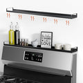 Bumusty 4X Strong Magnetic, 30" Adjustable Low Profile Oven Shelf Spice Rack Over the Stove, Seasoning Organizer Kitchen Shelves, Matte Black size Low Profile