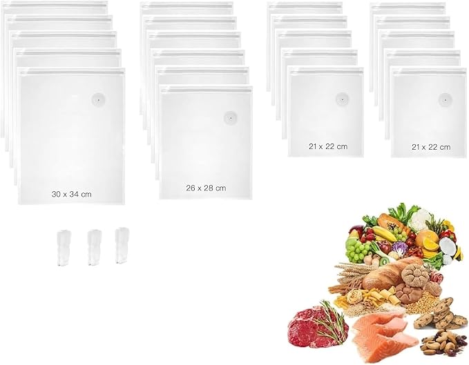 Vacuum Seal Bags for Food Storage | Keep food fresh up to 5x longer (21pcs - 3 sizes)