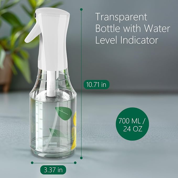 FLAIROSOL Botanica Plant Mister Spray Bottle, 24oz / 700 ML Water Spray Bottle for Plants, Continuous Ultra Fine Mist, Leakproof Refillable Mist Sprayer for Gardening, Flowers, Houseplants