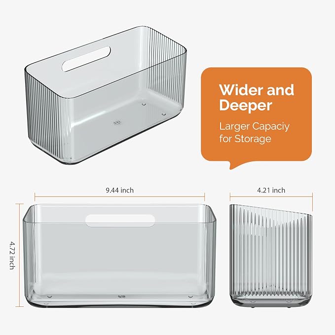 MaraFansie 2 Pack Plastic Lid Organizers - Inside Cabinet for Kitchen, No Drilling Wall Mount Container Holders for Tupperware, Food Storage, Clear Gray