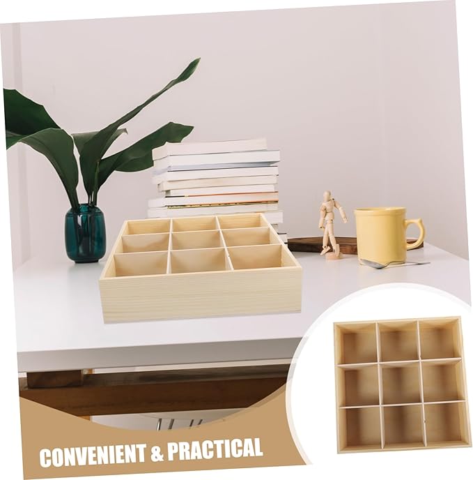 Desktop Organizer Wooden Jewelry Storage Box Compartments for Cosmetics Design Versatile Wooden Organizer for Desktop Vanity Table Simple Aesthetic