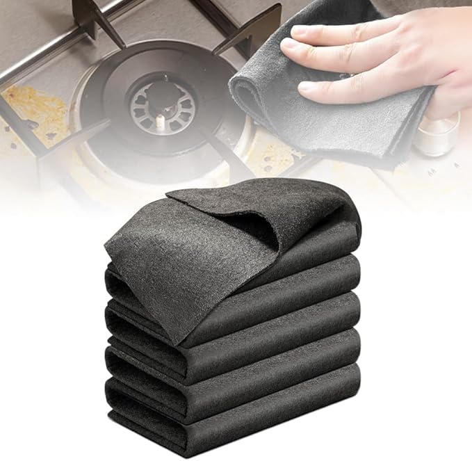 Wegodal Thickened Magic Cleaning Cloth, 2026 Upgrade Reuseable Streak Free Microfiber Cloth Microfiber Cleaning Cloth, Multipurpose Miracle Rags for Kitchen, Window, Glass, Cars (5Pcs, 12X16in)