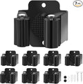 Broom Holder Wall Mount, 7PCS Broom Hanger Wall Mount, Stainless Steel Heavy Duty Mop Holder Broom Mop Hanger Wall with Screws, Garden Outdoor Tool Organizer Rack Broom Hanger (Black)