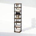 Furinno Turn-N-Tube Corner Shelf, 8-Tier Display Rack, Vertical Corner Storage Rack, Space Saving Organization and Storage, Entryway, Living Room, Closet, Amber Pine