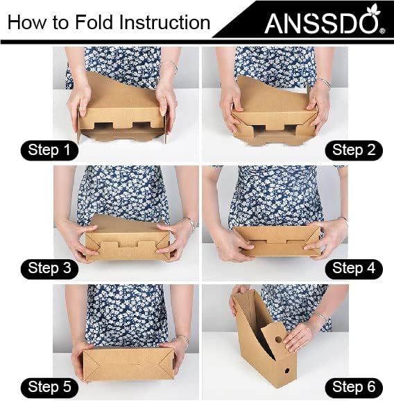 ANSSDO 12 Pack Cardboard Magazine File Holder Organizer - Teal Floral | 24 Pieces Lable Included; Large Volume Recycable Cardboard Storage Box; Easy Assemble and Label