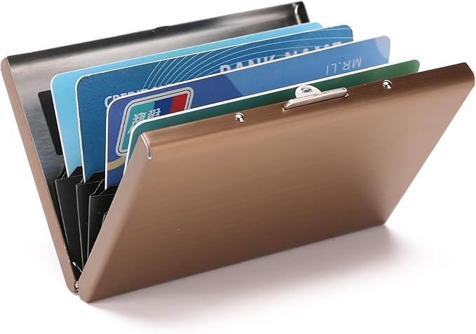 Stainless Steel Credit Card Wallet RFID Blocking Metal Case Pocket Business Card Holder for Women and Men