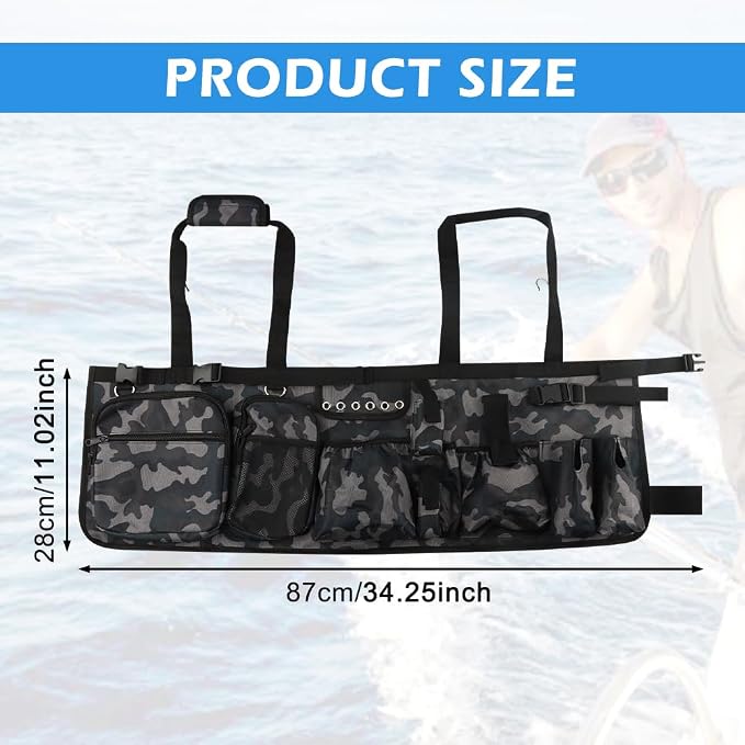 Fishing Bucket Organizer for 5 Gallon Bucket,Outdoor Ice-Fishing Tackle Bag with Bait Buckets Cover,Adjustable Buckle,Multi-Pockets for Fishing Gear & Accessories Storage