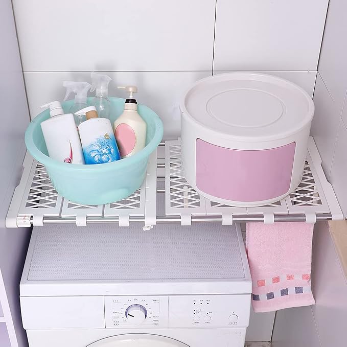 Hershii Tension Shelf Expandable Closet Organizer Adjustable Rod Heavy Duty Hanging Rail Rustproof DIY Storage Rack 4-Bar Extention with Gaskets for Garage Bathroom Kitchen Bedroom Wardrobe | Heavy Duty Hanging Rail, Rustproof, DIY Storage Rack, 4-Bar ...