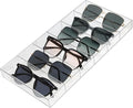 ZEXALOR Clear Drawer Organizer, 6 Sections Eyeglass Sunglasses Organizer Holder, Drawer Dividers Office Desk Tray Bathroom Makeup Jewelry Trays (14×7×1.2")