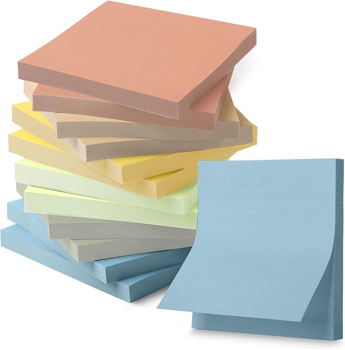 Mr. Pen- Sticky Notes, 3"x3", 12 Pads, 600 Sheets, Colorful | Sticky Notes Bulk, Self-Stick Note Pads, Perfect for Office, School, Home, Study & Organization