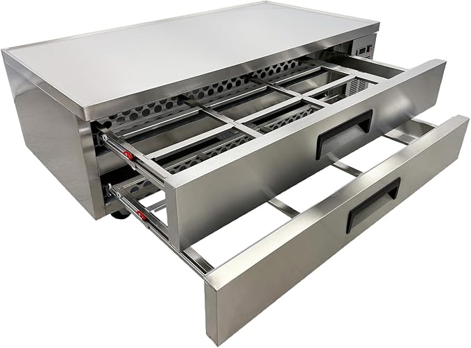 Commercial Chef Base Refrigerator, ETL Fridge Cooler, 60" W 2 Drawer