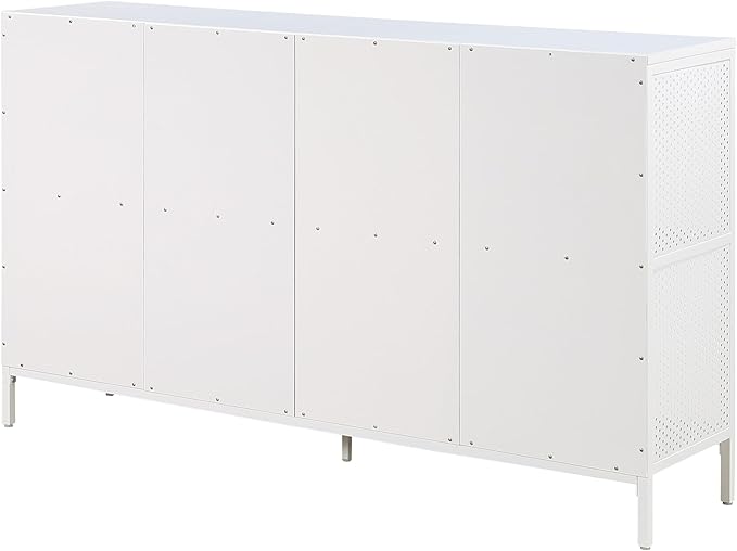 OSP Home Furnishings Ace Contemporary Modern Storage Bookcase with Shelves, 2- Shelves, 8 Cubes, White Finish