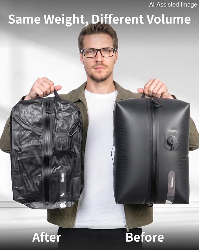 25L Travel Vacuum Bag with Built-in Pump,for Carry-On Suitcase and Backpack