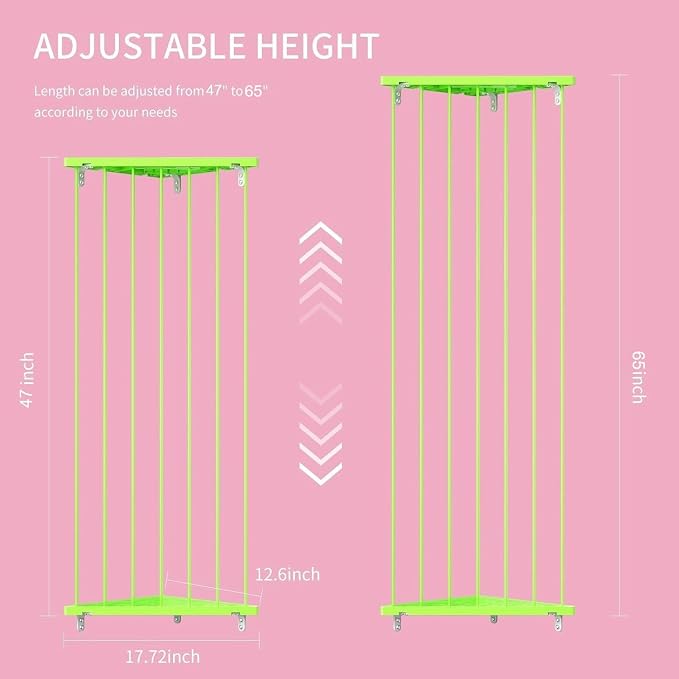 Stuffed Animal Storage Corner Organizer- Stuffed Animal Holder with Length Adjustable - Wall Plush Storage Hanging Stuffed Animal Net for Wall (Green, Standard)