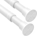 2pack Spring Tension Rods 23-46 Inch Adjustable White Tension Rod Spring Curtain Rod Extendable Short Curtain Rod Spring Loaded Curtain Rods Tension Rod For Curtains,Closet,Kitchen