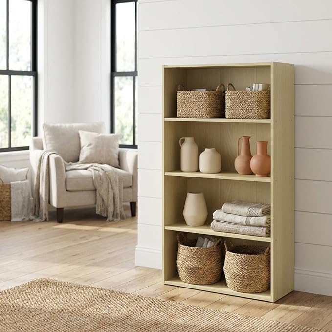 Furnifact Steam Beech Bookcase, Wooden Craftsmanship, Elegant Storage Solution, Modern Design, Durable Wood Material