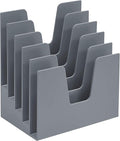Acrimet 5 Section Incline File Sorter Organizer, Desktop Mail Holder Silver | Durable Plastic, Space-saving Design, Easy Document Access, Ideal for Office, Home and School Use