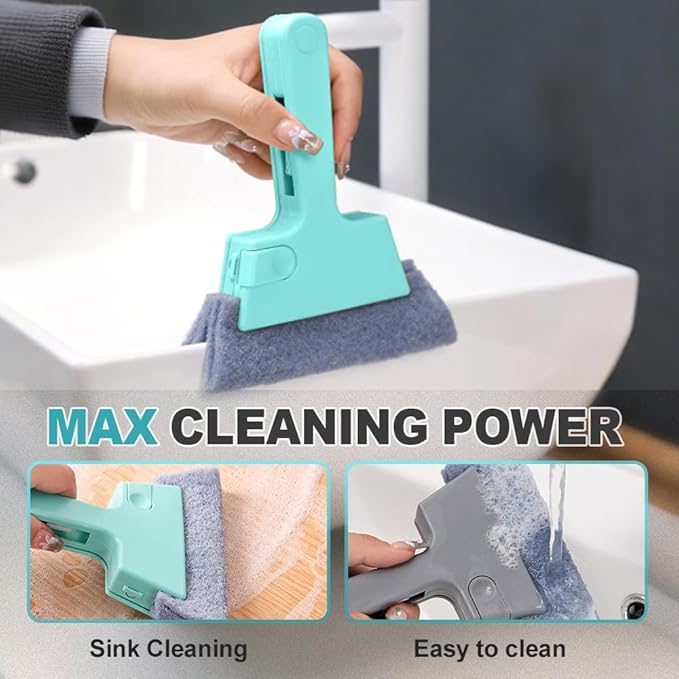 Magic Window Track Cleaner, 2024 Upgraded Window Groove Cleaning Brush Tools Set, Hand-held Window Track Cleaner Brushes Tools Set for Window lides Gaps Tile Lines Shutter Car Vents (Gray B 3PCS)
