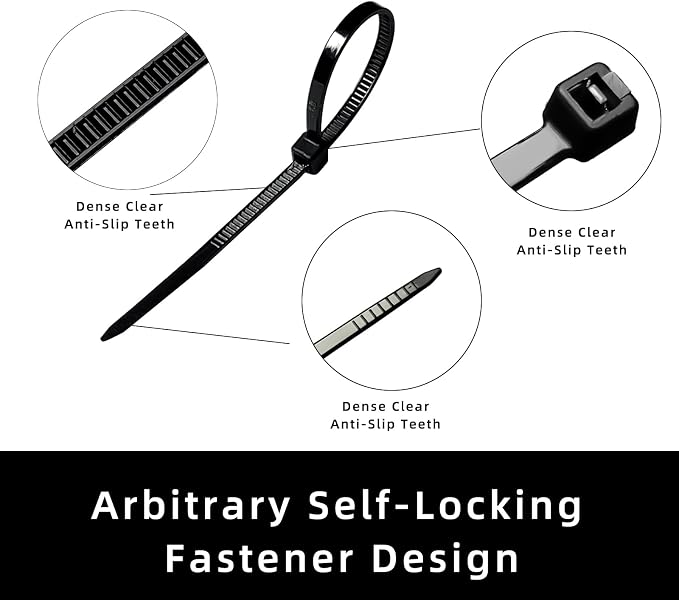 Cable Zip Ties, 250PCS Multi-Purpose Nylon Zip Ties, 4 Inch Self Locking Cable Ties,Self-Locking Wire Ties used for home, garden, garage,indoor and outdoor.Black Cable Ties