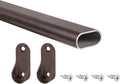Outwater 48 Inch Oil Rubbed Bronze Aluminum Oval Closet Rod Kit, 1-3/16 Inch x 19/32 Inch Profile, Includes Matching Screw Mount Supports and Mounting Screws, Pack of 10