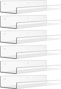 upsimples 6 Pack Acrylic Shelves for Wall Storage, 15" x 4“ Floating Bookshelves for Kids, Display Shelf Organizer for Bathroom, Bedroom, Living Room, Kitchen, Room Decor, Clear | Versatile Clear Floating Bedroom Shelves for Figures & Collectibles, Kid...