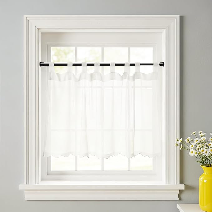 6 Pack Spring Tension Curtain Rods 27-38 Inches,5/8" Diameter Black Spring Load Adjustable Expandable,Small Short Tension Curtain Rod for Windows,Kitchen,Doorway,Bathroom,Cupboard Bars