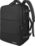 Taygeer Travel Backpack for Men Women, Carry On Backpack with Shoe Pouch | TSA 17.3inch Laptop Mochila Flight Approved, Nurse Bag Casual Daypack for Weekender Business Hiking,Black