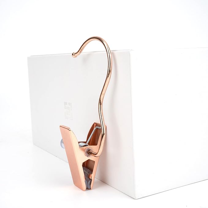 4.5 Inch Metal Boots Hanger, Rose Gold Clip Hangers for Shoes, Gloves, Hair Extensions, Wigs, Clothing Accessories, 12 Pack