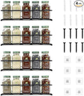 4 Pack Spice Rack Organizer, Wall Mount Spice Rack Organizer,Screw or Adhesive Hanging Spice Rack, Black