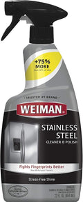 Weiman Stainless Steel Cleaner and Polish - Streak-Free Shine for Refrigerators, Dishwasher, Sinks, Range Hoods and BBQ grills, 22 Fl Oz