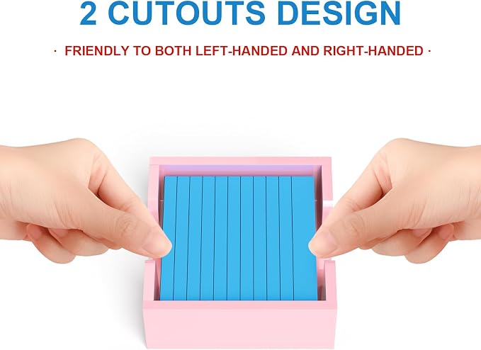 WINFFOR Acrylic Notepad Holder Dispenser - 3x3 in Sticky Note Memo Holder for Desk Organizer (W/O Pads) Office Desk Accessories School Supplies, Lightpink