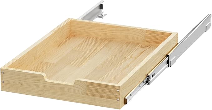 Sikarou Wood Pull Out Cabinet Organizer 26" W x 21" D, Heavy-Duty Sliding Drawers for Inside Cabinets Storage and Organization for Kitchen, Pantry, Bathroom